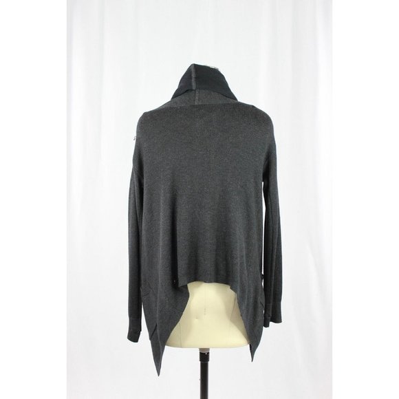 LULULEMON Cabin Yogi Wrap Heathered Black Boolux Hooded Cardigan Sweater, Size 4 - Picture 3 of 16